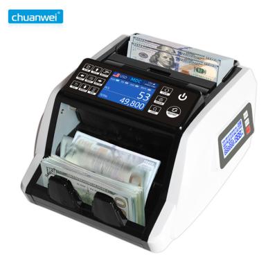 China GBP AED 0.075MM Note Mixed Denomination Currency Counter Dollar Counting Machine UV MG for sale