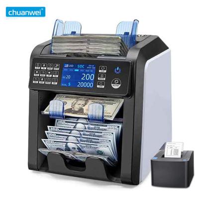 China 2 Pocket Mixed Value Sorter Multi Currency Discriminator CIS Bill Counter Money Counter for sale
