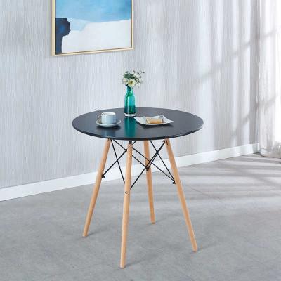 China 24.25Ibs MDF Dining Table Black Simple Round Dining Table 28.74In Height for sale