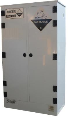 China Lab Solvent Plastic Double Door Small Corrosive Cabinet White Polypropylene Acid for sale