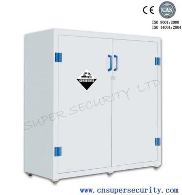 China Vertical Plastic Solvent Acid / Alkaline Corrosive Storage Cabinet 2 Fixed Shelves / Dual Door for sale