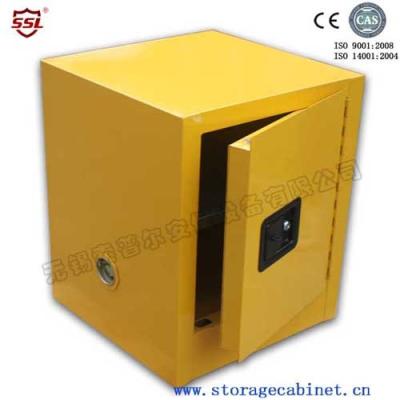China 4-gallon Flammable Chemical Storage Cabinets Yellow Powder Coated For Bench Top for sale