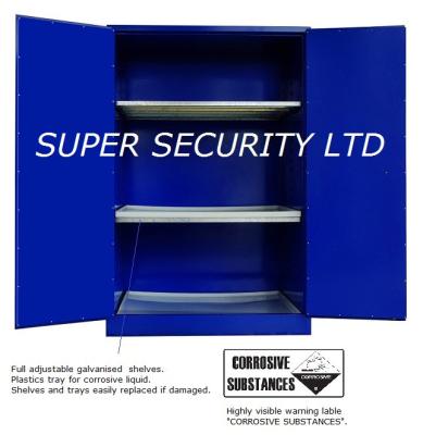 China 2 Door Lockable Corrosive Safety Storage Cabinets With 3 Plastics Trays / Zinc Lever Lock for sale