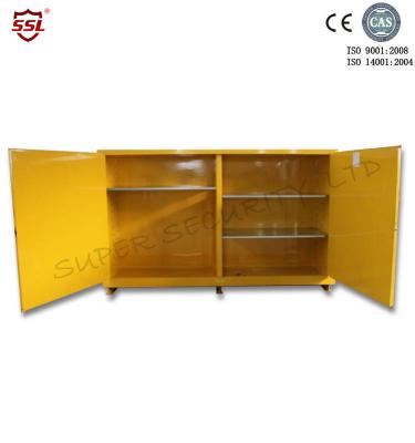 China Los gabinetes de almacenamiento inflamables horizontales con 2 puertas cercanas del manual, encienden los gabinetes seguros en venta