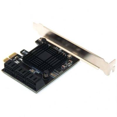 China 6-Port SATA PCIE PCI-E To Sata 3.0 Expansion Card 6Gps Adapter Card Expansion IPFS Hard Disk 88SE9215 for sale