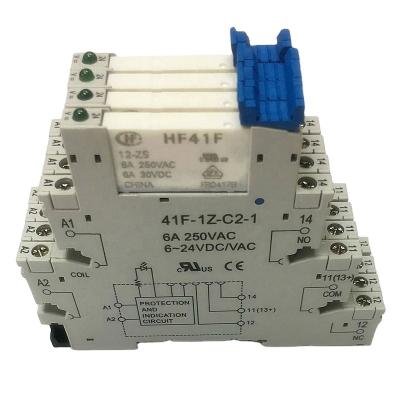 China HF41F-012-ZS Base 12Vdc Mini Power Relay 24V Relay Ultra-Thin Module for sale