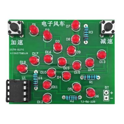 China Diagrama de circuito electrónico de parpadeo de molino de viento MCU Producción de luz giratoria DIY Kit electrónico Kit de construcción electrónico en venta