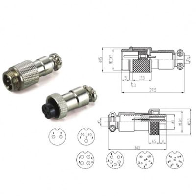 China GX12 Butt type Aviation Plugs Sockets 5/6/7 Pin RS765 12MM Aero Plug+Aerial Sockets+Aviation Connector for sale