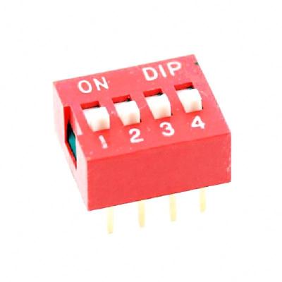 China Red Dial Switch DS-01 DS-02 DS-03 DS-04 DS-05 DS-06  Bit 2.54mm Flat Dial Code Dial Switch for sale