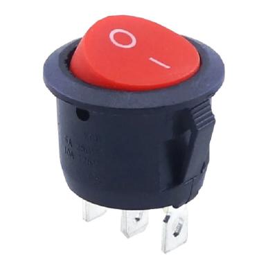 China Red Black ON/OFF Round Rocker Toggle Switch 6A/250VAC 10A 125VAC Power switch with Plastic Push Button Switch 2PIN for sale
