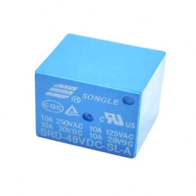 China Hot selling Relays SRD-48VDC-SL-A 48V 10A 250VAC 4PIN T73 DIP Control relay for sale