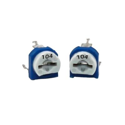 China 100K Variable Resistors 100K Resistor 100K Blue White Adjustable Potentiometer for sale