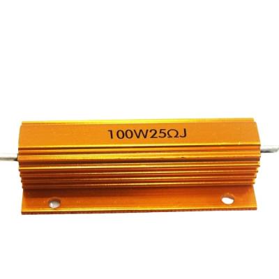 China Low Price Hot Sale rx24 25w 100w 25r Golden Aluminum Case wirewound Resistance Braking Resistors for sale