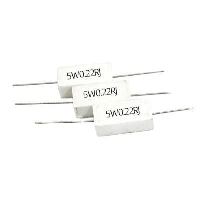 China Venda Quente Original 5W 0.22R Ohm Resistor de Cimento Cerâmico 0.22ohms 5watt Resistor Para TV à venda