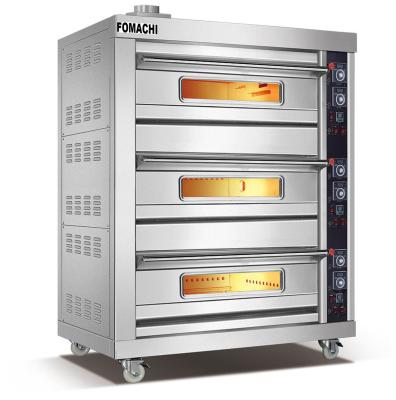 China Gas Deck Oven 3 Deck 6 Trays All Stainless Steel Body Gas Deck Oven FMX-O37CH for sale