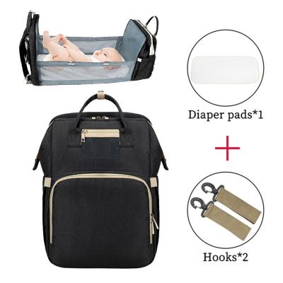China New Baby Diaper Bag Bed Backpack For Mom Maternity Bag For Large Capacity Nursing Bag for Baby Care Upgrade Hooks for sale