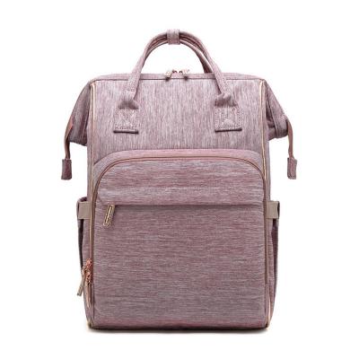 China ISO9001 Pink Oxford Cloth Large Capacity Mommy Nappy Bag Backpack for sale