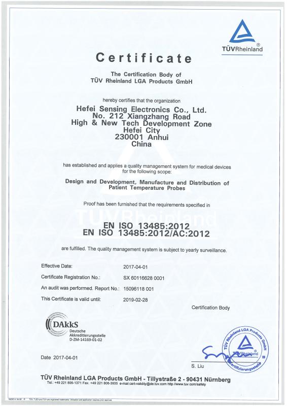 EN ISO 13485:2016 - Hefei Minsing Automotive Electronic Co., Ltd.