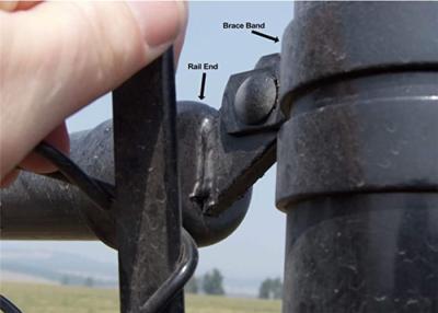 China 1-3/8 da” extremidade do trilho da parte superior da cerca do elo de corrente polegada com o pó preto revestido à venda