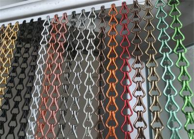 China Golden Color Customized 9mm Hole Chain Link Fly Screen Decorative Metal Mesh for sale