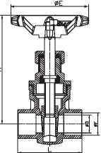 Quality Brass 6 Inch Gate Valve Casting Body Brass Solder Ends NPT BSP Standard for sale