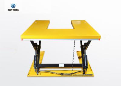 China U Shaped Low Profile Scissor Lift Table Cart 1t  Pallet Hydraulic Stationary 1450x1140mm for sale