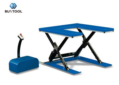 China 1500kg Low Profile Lift Tables Hydraulic Mechanical Lift Table With Dock Leveler Device for sale