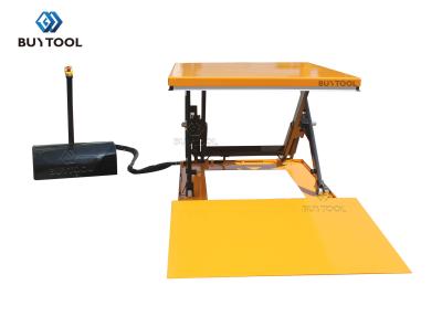 China 1000 Kg Unique Floor Mounted Scissor Lift Table Electric With External Cabinet 1.1kw for sale