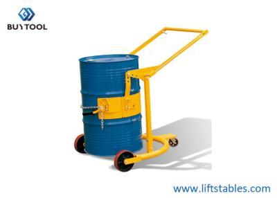 China 4 Wheel  55 Gallon Drum Lifter Forklift Hand Truck Lifting Device Barrel Handling Equipment for sale