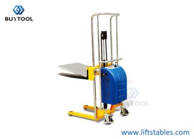 China Battery Operated Portable Forklift Pallet Stacker Truck Hand Lift 400kg Capacity for sale