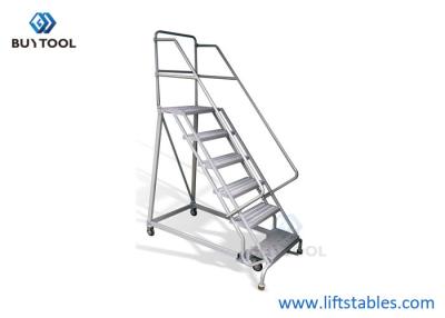 China Six Steps Steel Industrial Rolling Ladder 300kg 2340mm Auxiliary Equipments for sale