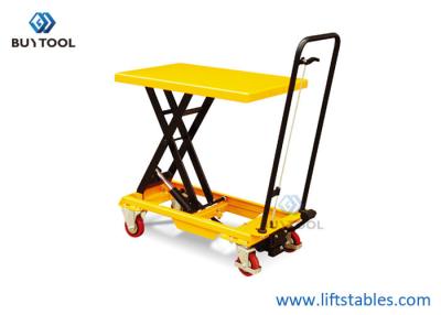 China Small Manual Scissor Lift Table Cart Trolley Platform For Material Handling  980mm for sale