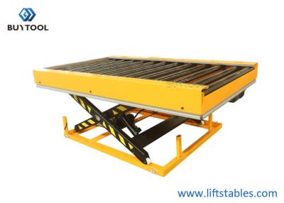 China 24 X 36 Manual Small Stationary Lift Table 1000kg 2200lbs Power Roller Rubber Coated for sale