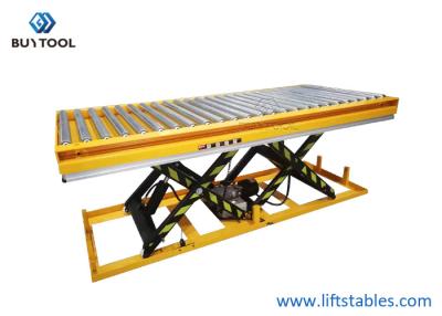 China 300 Kg 500kg Roller Lift Table Electric Lift Scissor Lift Table 2000 Lb Galvanized Roller for sale