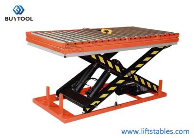 China Electric Scissor Hydraulic Lift Table With Roller Conveyor Lift Table 2400x1500mm for sale