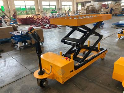 China 500 Lbs Mobile Lift Tables 4x8 Self Propelled Lift Table Jack Stand With Transfer Ball Platform for sale