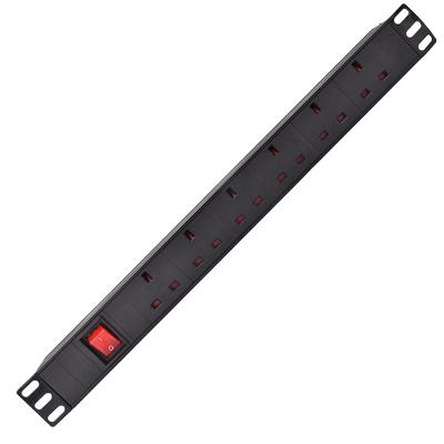 China 6 Way UK Type PDU Extension Socket With On/Off Switch, Surge for sale