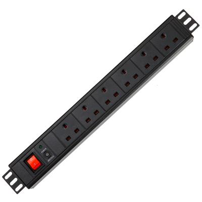 China 6 Way UK Type PDU Extension Socket With On/Off Switch, Surge for sale