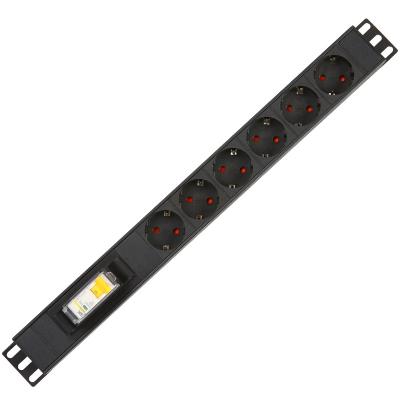 China 6 Way Germany Type PDU Extension Socket With On/Off Switch, Circuit Breaker for sale