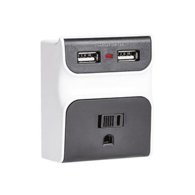 China Wall Power Socket And Wall Tap One Input 1 Outlet 2 USB Surge  UL cUL passed for sale