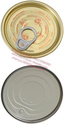 China Rust Resistance Tin Metal Lid 99mm Diameter Golden EOE Lid For Food Cans for sale