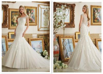 China Bridal Ruffle Fit And Flare Wedding Gown With Set Off Attractive Chest Curve for sale