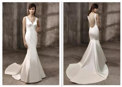 China Vestido sem alças elegante da sereia/vestido de casamento branco da sereia do tafetá à venda