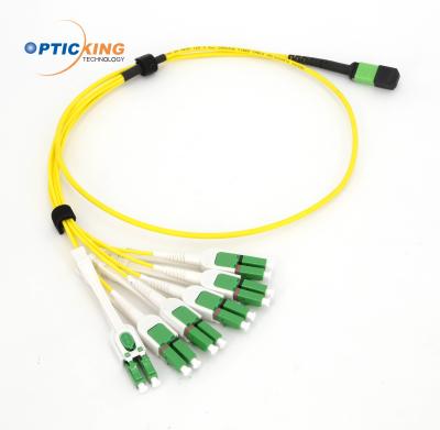 China OPTICKING MPO/MTP To LC Breakout Cable SM MM Fiber Type for sale