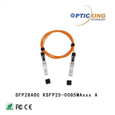 Chine câble à fibres optiques 70m sur OM3 MMF ou 100m de 25G SFP28 AOC sur OM4 MMF à vendre