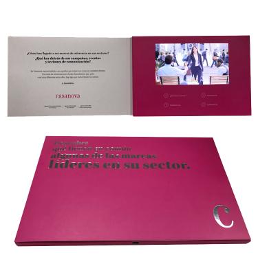 China Europe New Product Ideas 2021 Foil Stamp 7 Inch LCD Screen Video Brochure For Advertising for sale