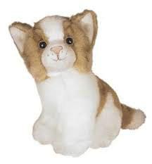 China Sitting Pose Brown and white Cat Plush Toys for sale