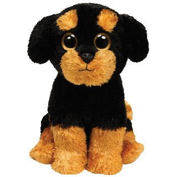 China Sitting Pose Brown and Black Dog Plush Toys for sale