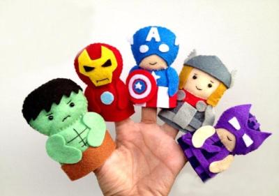 China Maravilha cómica os brinquedos do luxuoso do fantoche do dedo de feltro de Avergers Collecttion à venda