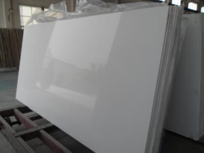 China Pure White Artificial Quartz Countertops , Popular Quartz Vanity Countertops for sale